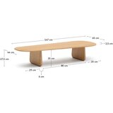 Kave Home Stolić za kavu od punog hrasta u prirodnoj boji 64x146 cm Pirita – | shoptok.hr