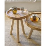 Kave Home Okrogla stranska mizica iz masivnega tika ø 35 cm Glenda – | Shoptok.si