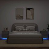  Noćni ormarići s LED svjetlima 2 kom boja sivog hrasta sonome | shoptok.hr
