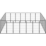  Ograda za pse s 24 panela crna 50 x 100 cm čelik obložen prahom | shoptok.hr