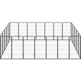  Pasja ograda s 24 paneli črna 50x100 cm prašno barvano jeklo, (20799136) | Shoptok.si