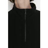 Trendyol Black Thessaloniki/Knitwear Look Zippered Collar Regular/Regular Fit Knitted Sweatshirt | Eponuda.ba