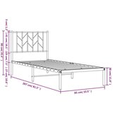 vidaXL Metalni okvir za krevet s uzglavljem crni 80x200 cm | shoptok.hr