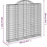  Lučne gabionske košare 3 kom 200x30x180/200cm pocinčano željezo | shoptok.hr