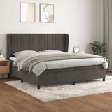  Box spring postelja z vzmetnico temno siva 200x200 cm žamet, (20726953) Cene