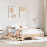 vidaXL Posteljni okvir s predali 140x200 cm borovina | Shoptok.si