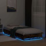  Okvir za krevet s LED svjetlima dimljena boja hrasta 90x200 cm | shoptok.hr