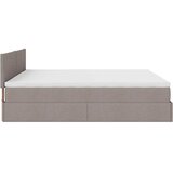  Otomanski krevet s madracem smeđesivi 180x200 cm od tkanine | shoptok.hr