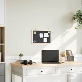 vidaXL Kredna tabla z okvirjem iz masivnega borovega lesa črna 40x30cm | Shoptok.si