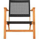  3-dijelni bistro set od poliratana i bagremovog drva crni | shoptok.hr