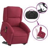  Masažni naslanjač s funkcijo vstajanja vinsko rdeč žamet, (20920760) | Shoptok.si