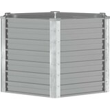  Vrtna sadilica od pocinčanog čelika 129 x 129 x 77 cm siva | shoptok.hr