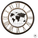 Sat ZIDNI WORLD METAL 67CM CRNI ATMOSPHERA | shoptok.hr