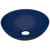 vidaXL Kopalniški umivalnik keramičen temno moder okrogel | Shoptok.si