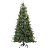 vidaXL Umetno Zložljivo Božično Drevo Zelena 210 cm PE in PVC | Shoptok.si