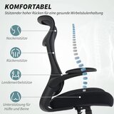  Ergonomska uredska stolica 3D nasloni za ruke mrežasti naslon naslon za glavu funkcija nagiba crna | shoptok.hr