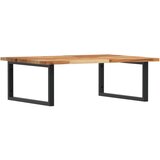  Zidna polica za umivaonik od čelika i masivnog bagremovog drva Smeđa 80 x 60 x 2 cm | shoptok.hr