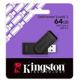 Kingston USB disk 128GB DT Exodia S, 3.2 Gen1, črn, z vrtljivim pokrovčkom DTXS/64GB | Shoptok.si