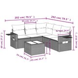  6-dijelni set vrtnih sofa od poliratana s jastucima svjetlosivi | shoptok.hr