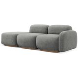 Makamii Siv ležalnik iz tkanine bouclé (levi kot) Ailani – | Shoptok.si