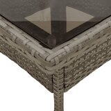  Vrtni stol sa staklenom pločom sivi 80x80x75 cm od poliratana | shoptok.hr