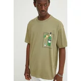Les Deux Bombažna kratka majica moška, zelena barva, LDM101174