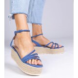 Gemre Blue platform espadrille sandals Panola | ePonuda.com