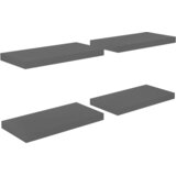 Maison Chic 4 kosi Stenske Police - Viseče police visok sijaj sive 50x23x3,8 cm MDF, (21758818) Cene