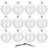  Božićne kuglice 6 CM 12 KOM. mat bijele | shoptok.hr