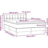  Box Spring krevet s madracem tamno zeleni 160x220 cm baršun | shoptok.hr