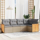 Maison Chic Seti vrtnega pohištva - Vrtna garnitura - Vrtni pohištvo set 5-delna z blazinami bež poli ratan, (21817139) | Shoptok.si