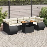 vidaXL 8-dijelni set vrtnih sofa od poliratana s jastucima crni | shoptok.hr