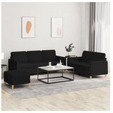 vidaXL 3-dijelni set sofa s jastucima crni od tkanine Cijene
