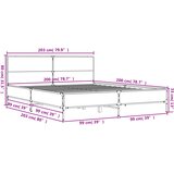  Okvir za krevet crni 200 x 200 cm konstruirano drvo i metal | shoptok.hr