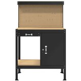  Delovne klopi s predalom Črna 81 x 41 x 145 cm Konstruiran les, (5000110597) Slike
