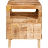 vidaXL Konec mize s polico Rjava 40 x 40 x 49 cm trden mangov les | Shoptok.si