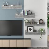 Zidne police 4 kom siva boja betona 80x11,5x18 cm od iverice | shoptok.hr