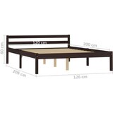  Posteljni okvir temno rjav iz trdne borovine 120x200 cm, (20647382) | Shoptok.si