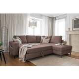 Miuform Smeđa sklopiva kutna garnitura od samta (s desnim kutom) Lofty Lilly – | shoptok.hr