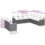  9-dijelni set vrtnih sofa s jastucima crni od poliratana | shoptok.hr