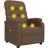  Električni masažni naslonjač od tkanine smeđi | shoptok.hr