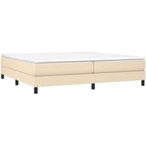  Box spring postelja z vzmetnico krem 200x200 cm blago, (20723476) | Shoptok.si