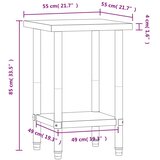  Kuhinjski radni stol 55x55x85 cm od nehrđajućeg čelika | shoptok.hr