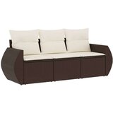 vidaXL 3-dijelni set vrtnih sofa s jastucima smeđi od poliratana | shoptok.hr