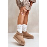 Boto Women's Suede Snow Boots On Platform Beige Nereviana | Shoptok.si