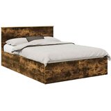  Krevetna konstrukcija s uzglavljem Dimljeni hrast 150 x 200 cm | shoptok.hr