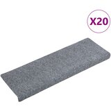  Prostirke za stepenice samoljepljive 20 kom 65x21x4 cm svijetlo sive pravokutne rubove | shoptok.hr