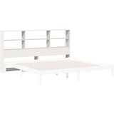 vidaXL Vzglavje s prostorom za shranjevanje bela 200 cm trdna borovina | Shoptok.si