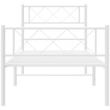  Metalni okvir kreveta uzglavlje i podnožje bijeli 107x203 cm | Eponuda.ba