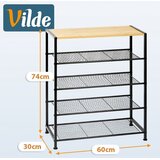 Vilde kovinska polica za čevlje s 5 nivoji 60 &amp;times; 30 &amp;times; 74 cm &amp;ndash; črna Slike